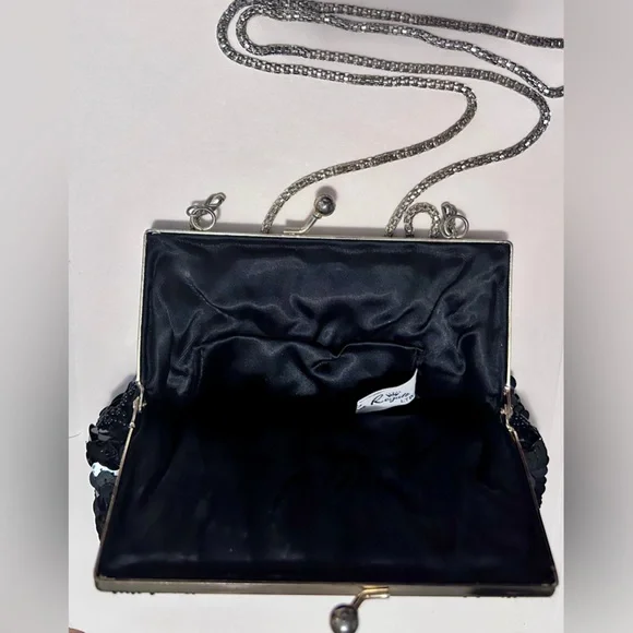 💥Vintage💥 Rare ‘80s La Regale Beaded Sequined Holiday Kiss-Close Clutch Purse - Picture 4 of 6